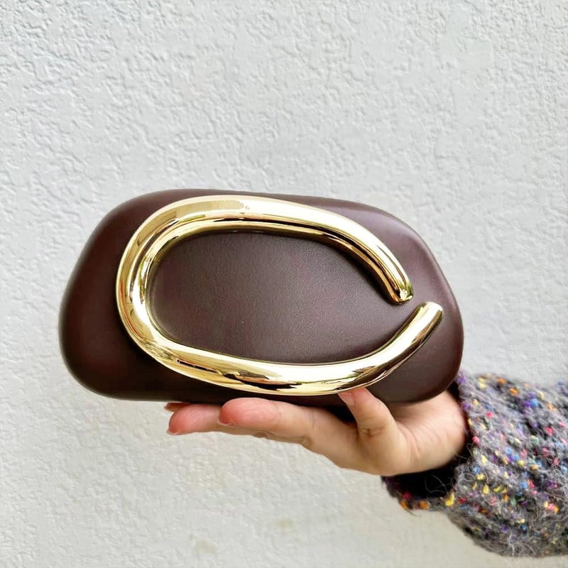 CUXVA Acrylic Clutch Purse for Women Classic Round Acrylic Evening Handbag Vintage Metal Handlebars Bag for Wedding Party Prom - Image 3